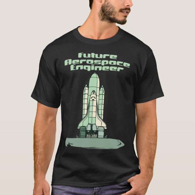 Green Future Aerospace Engineer For Kids Space Shu T-Shirt (Vorderseite)