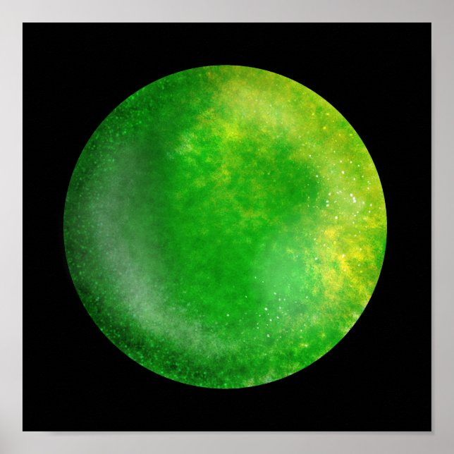 Green Galaxy Orb - Emerald Marble Print Poster (Vorne)