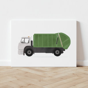 Green Garbour Truck Leinwanddruck