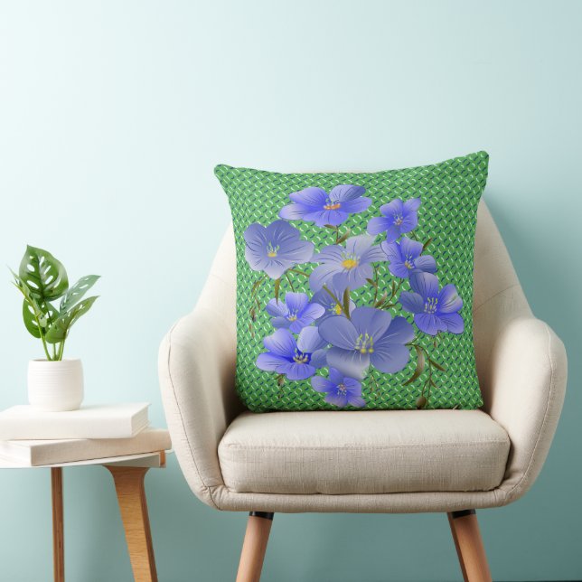 Green Garden Blue Lilien Modernes Chic Throw Kisse Kissen (Stuhl )