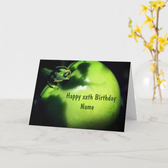 Green Garden Tomato Personalisiert Geburtstag Karte (Gelbe Blume)