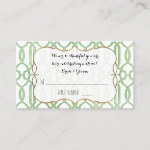 Green Garden Trellis Mariage Table Place Cartes