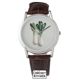 Green Gardene Minimalistisch Crochet Leek Garni Armbanduhr