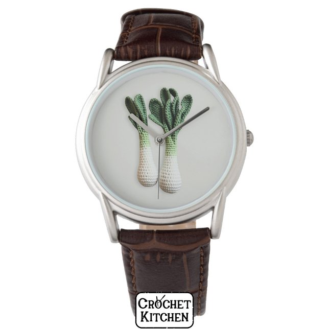 Green Gardene Minimalistisch Crochet Leek Garni Armbanduhr (Von Creator hochgeladen)