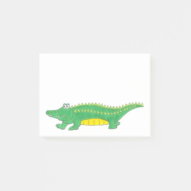 Green Gator Alligator Crocodile Croc Animal Zoo Post-it Klebezettel (Vorderseite)