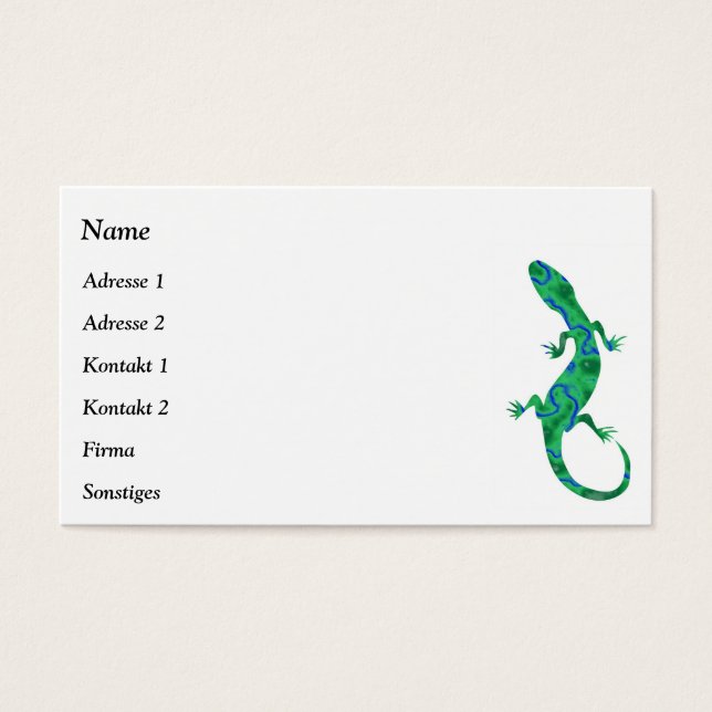Green Gecko Business Cards (Vorderseite)