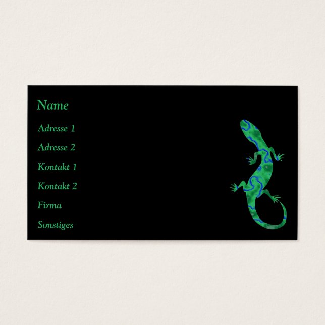 Green Gecko Business Cards (Vorderseite)