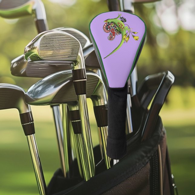 Green Gecko Tribal Lila Golf Headcover (Von Creator hochgeladen)