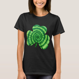 Green Gefärbte Krawatte Kleeblatt Irish Hippie St T-Shirt