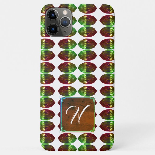 Green Gemstone iPhone Fall Marquise Monogram Case-Mate iPhone Hülle (Rückseite)