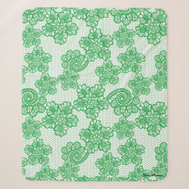 Green Gemustert Sherpa Blanket Sherpadecke