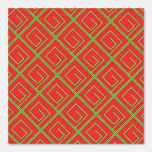 Green Geo Red Tapete (Vorderseite)