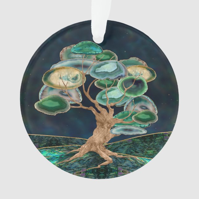 Green Geodes Tree Ornament (Vorderseite)