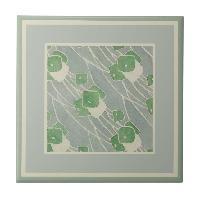 Green Geometric 1915 Hannah Borger Overbeck Fliese (Vorderseite)