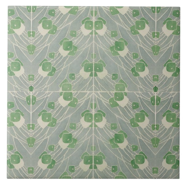 Green Geometric 1915 Hannah Borger Overbeck Fliese (Vorderseite)