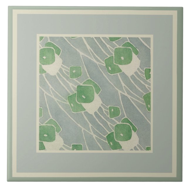 Green Geometric 1915 Hannah Borger Overbeck Fliese (Vorderseite)