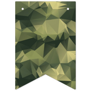Green Geometric Camouflage. Camouflage Wimpelkette