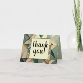 Green Geometric Dankeschön Karte