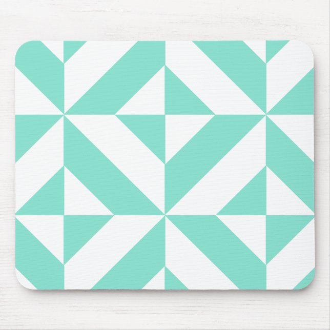 Green Geometric Deko Cube Muster Mousepad (Vorne)