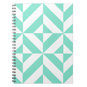Green Geometric Deko Cube Muster Notizblock