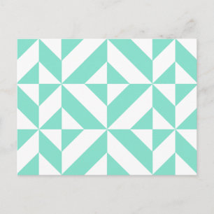 Green Geometric Deko Cube Muster Postkarte