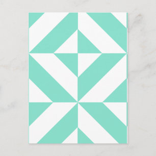 Green Geometric Deko Cube Muster Postkarte