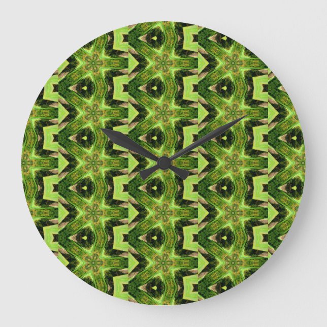 green geometric eye-catcher clock große wanduhr (Vorderseite)