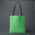 Green Geometric Floral Abstract Tasche<br><div class="desc">A vibrant geometric pattern featuring stylized flower-like-shapes in varying shades of green.</div>