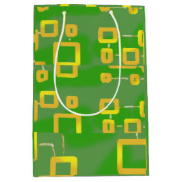 Green Geometric Gift Bag Mittlere Geschenktüte
