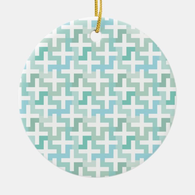 Green Geometric Keramik Ornament (Vorne)