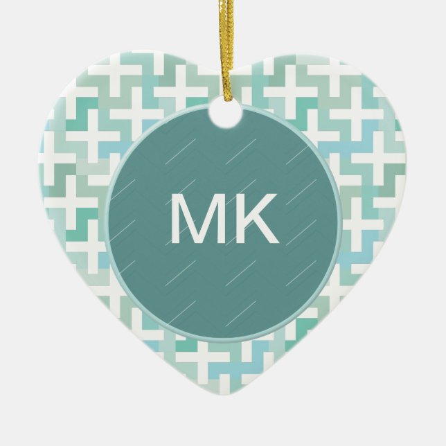 Green Geometric Keramikornament (Vorne)