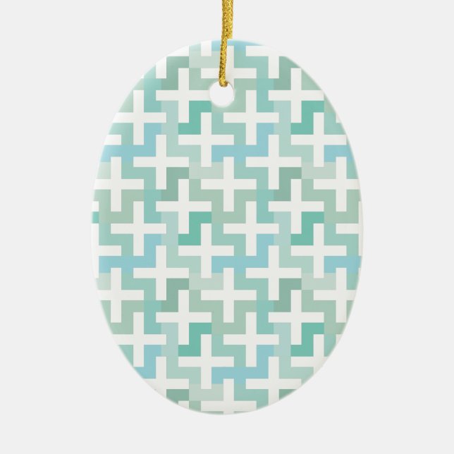 Green Geometric Keramikornament (Vorne)