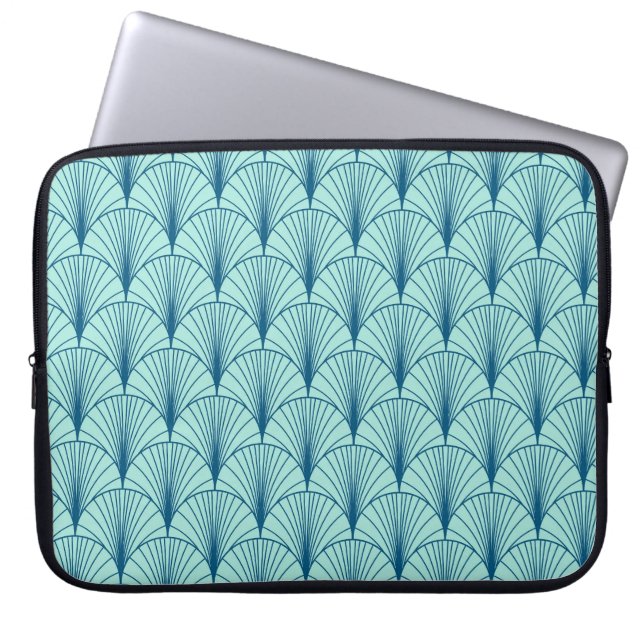 Green Geometric: Lüftermuster. Laptopschutzhülle (Vorderseite)