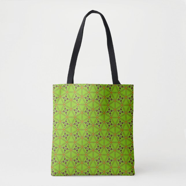 Green Geometric Pattern Tote Bag Tasche (Vorderseite)