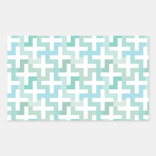 Green Geometric Rechteckiger Aufkleber