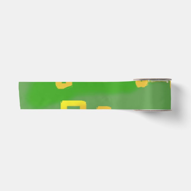 Green Geometric Ribbon Satinband (Vorderseite)