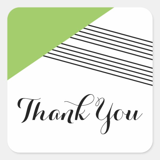 Green Geometric Strip Danke Stickers (Vorderseite)