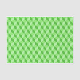 GREEN-GEOMETRISCHE KUBE-PATTER IN HELLEM LICHT SEIDENPAPIER