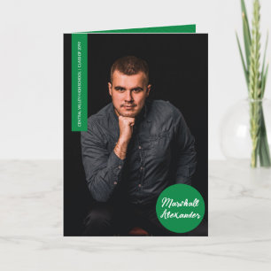 Green Geometry Graduation Photo Invitation