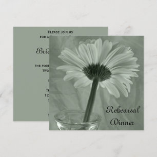 Green Gerber Daisy Wedding Probe Dinner Einladung