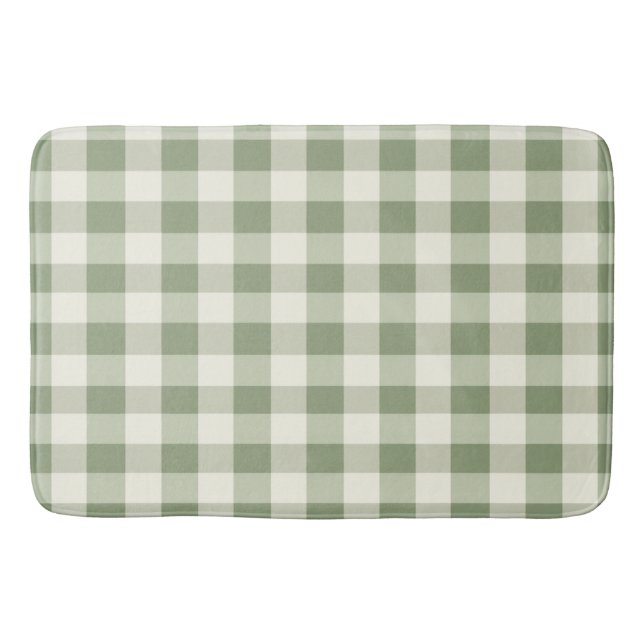 Green Gingham Buffalo Karo Kariert Badematte (Vorderseite)
