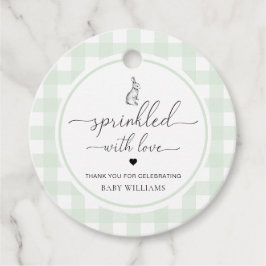 Green Gingham Bunny Rabbit gesprinklt mit Liebe Geschenkanhänger