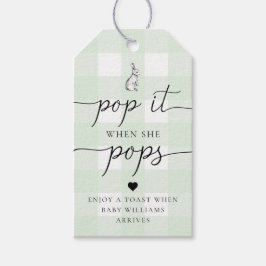 Green Gingham Bunny Rabbit Pop Es, wenn sie Pop Geschenkanhänger