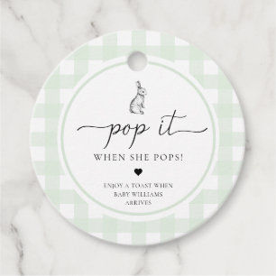 Green Gingham Bunny Rabbit Pop Es, wenn sie Pop Geschenkanhänger