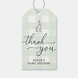 Green Gingham Bunny Rabbit Vielen Dank für Ihre Un Geschenkanhänger