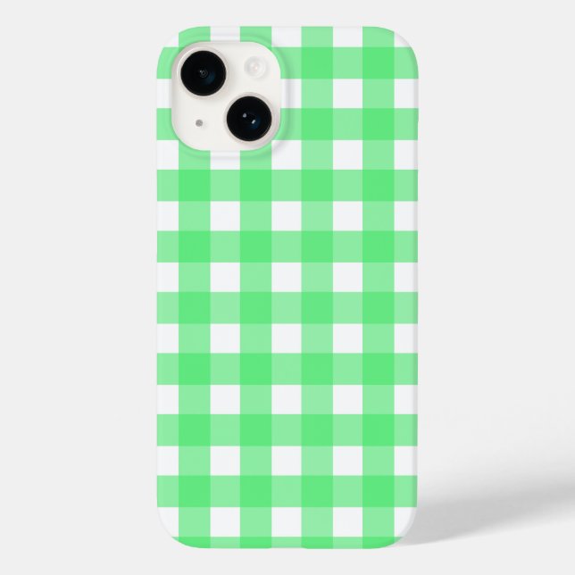 Green Gingham Case-Mate iPhone 14 Hülle (Rückseite)