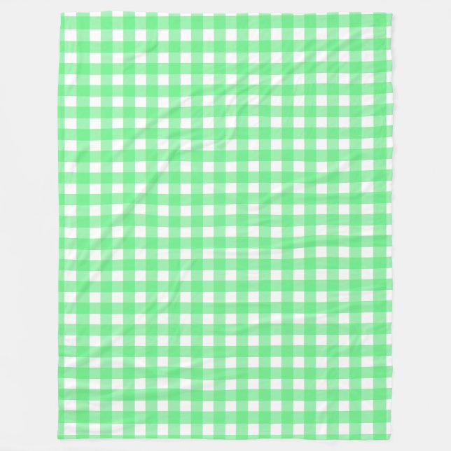 Green Gingham Fleecedecke (Vorderseite)