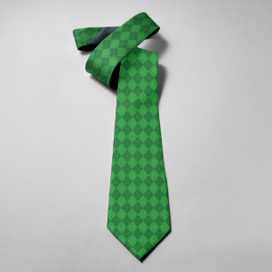 Green Gingham Geometric Happy Patrick's Day Krawatte