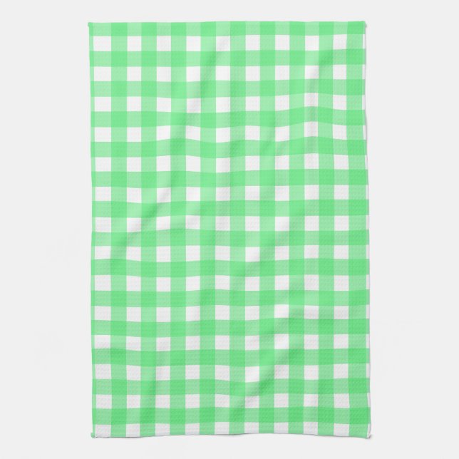 Green Gingham Geschirrtuch (Vertikal)