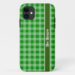 Green Gingham Gewebe iPhone Case